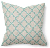 Turquoise Quatrefoil Throw Pillow