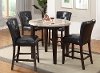 Dark Espresso and Marble Pub Round Dining Table - Montreal