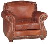 Traditional Brandy Brown Leather Chair - Brandy