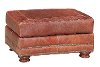 Classic Traditional Brandy Brown Leather Ottoman