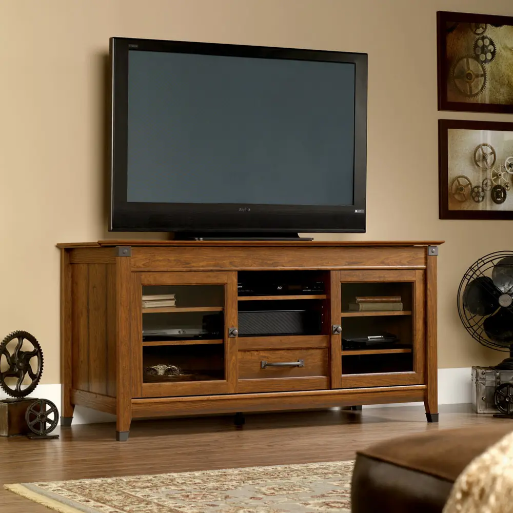 Sauder 60 Inch Cherry Brown TV Stand - Carson Forge-1