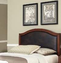 Brown Leather Queen Arched Headboard - Duet