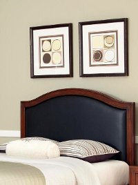 Black Leather Queen Arched Headboard - Duet