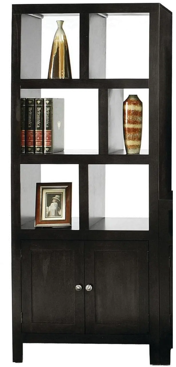 Del Mar Charcoal Black Room Divider Bookcase-1