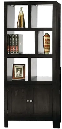 Del Mar Charcoal Black Room Divider Bookcase