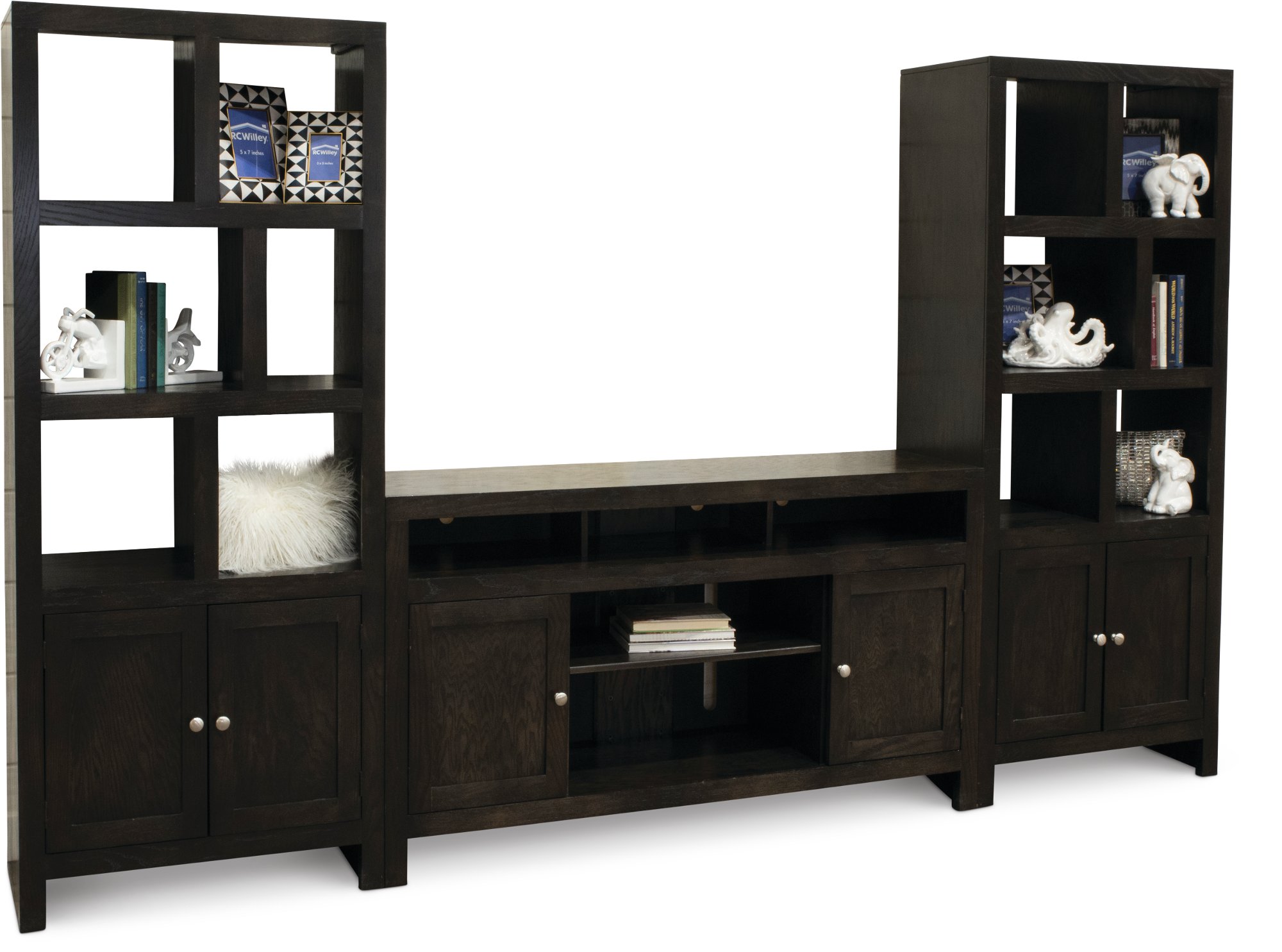 Charcoal Black 3 Piece Modern Entertainment Center - Del Mar-2