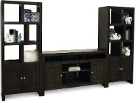 Charcoal Black 3 Piece Modern Entertainment Center - Del Mar-2