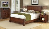 Cherry King Bed, Media Chest & Night Stand - The Aspen