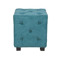 OTT305-CPR64ATEAL angelo:Home Teal Blue Small Tufted Cube