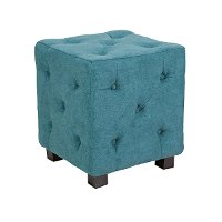 OTT305-CPR64ATEAL angelo:Home Teal Blue Small Tufted Cube-2