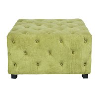 OTT307-CPR62AGREEN angelo:Home Green Large Tufted Cube