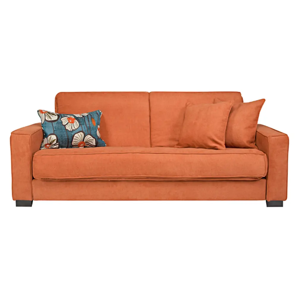 angelo:Home Rust Upholstered Convert-A-Couch Sofa-1