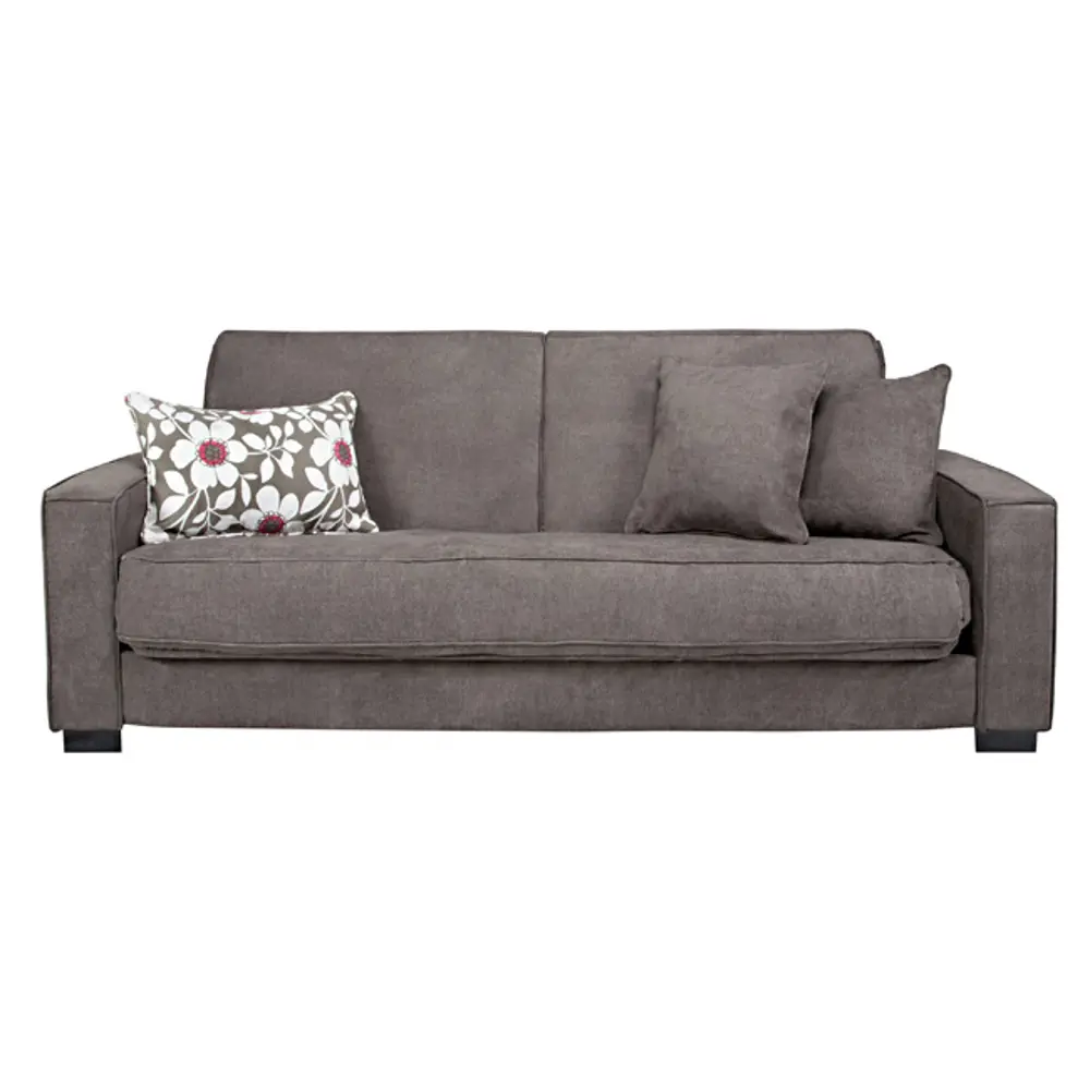 angelo:Home Smoky Gray Upholstered Convert-A-Couch Sofa-1