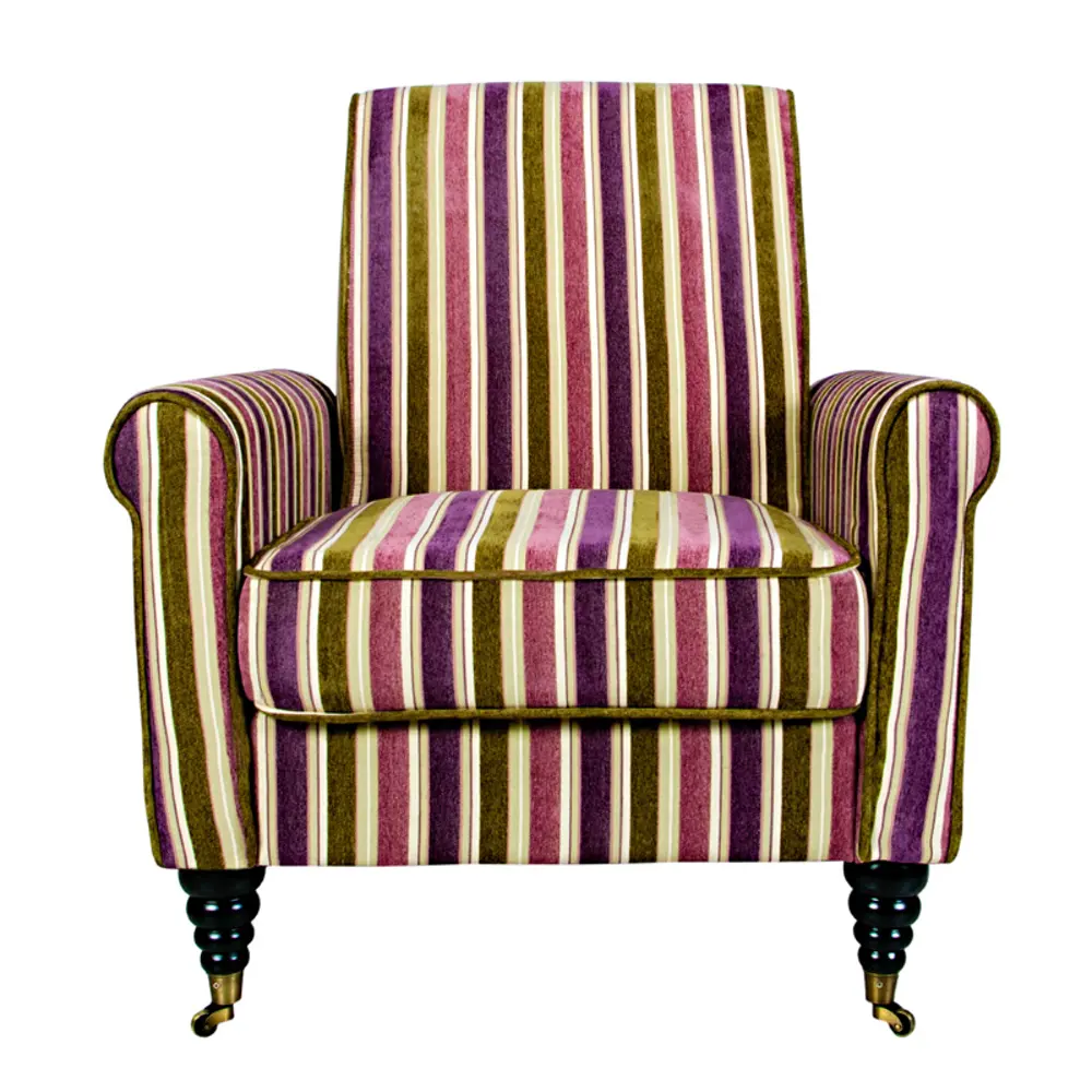 Angelo Home angelo:Home Plum & Green Striped Upholstered Chair-1
