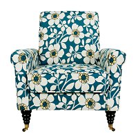 BF340W-PCK55-033A Angelo Home angelo:Home Dusk Blue Floral Upholstered Chair