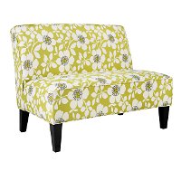 ARI-LX-PCK60AGREEN angelo:Home Green Floral Upholstered Settee-2
