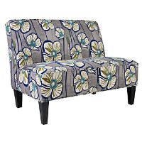ARI-LX-PFL16AGRAY angelo:Home Gray Floral Upholstered Settee-2