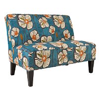 ARI-LX-PFL64ATEAL Angelo Home angelo:Home Teal Floral Upholstered Settee-2