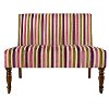 NIC-LXST-PSB79APLUM Angelo Home angelo:Home Plum & Green Striped Upholstered Settee-1