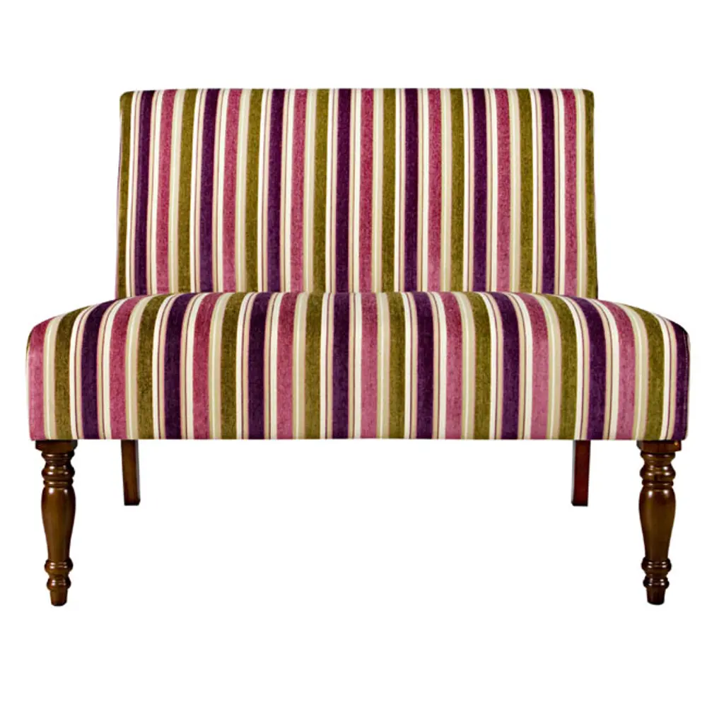 Angelo Home angelo:Home Plum & Green Striped Upholstered Settee-1