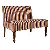 NIC-LXST-PSB79APLUM Angelo Home angelo:Home Plum & Green Striped Upholstered Settee-2