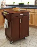 9001-0076G Cherry Kitchen Cart with Warm Oak Finish Top - Create-a-Cart