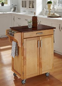 Cuisine Cart Natural Finish with Cherry Top - Create-a-Cart