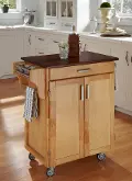9001-0017G Natural Kitchen Cart with Cherry Top - Create-a-Cart
