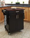 Cuisine Cart Black Finish with Cherry Top - Create-a-Cart