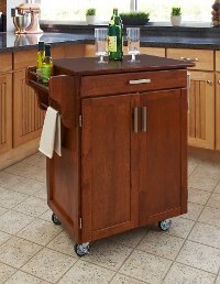 Medium Brown Kitchen Cart with Cherry Top - Create-a-Cart