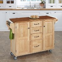 Natural Finish with Oak Top Kitchen Cart - Create-a-Cart