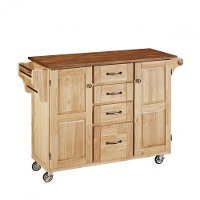 Natural Finish with Oak Top Kitchen Cart - Create-a-Cart-2