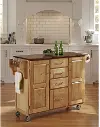 Natural Kitchen Cart with Warm Oak Finish Top - Create-a-Cart