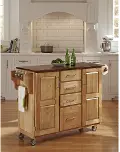 9100-1016G Natural Kitchen Cart with Warm Oak Finish Top - Create-a-Cart