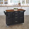 Black Finish with Oak Top Kitchen Cart - Create-A-Cart