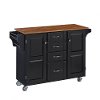 Black Finish with Oak Top Kitchen Cart - Create-A-Cart-2