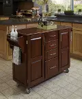 9100-1076G Cherry Kitchen Cart with Warm Oak Finish Top - Create-a-Cart