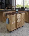9100-1017G Natural Kitchen Cart with Cherry Finish Top - Create-a-Cart
