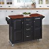 Black Finish with Oak Top Kitchen Cart - Create-A-Cart