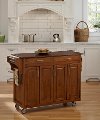 Warm Oak Finish with Cherry Top Kitchen Cart - Create-A-Cart