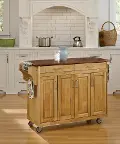 9200-1016G Natural Kitchen Cart with Warm Oak Finish Top - Create-A-Cart