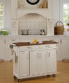 White Finish with Oak Top Kitchen Cart - Create-A-Cart