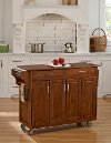 Warm Oak Finish with Oak Top Kitchen Cart - Create-A-Cart