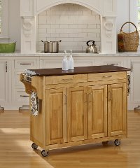 Natural Finish with Oak Top Kitchen Cart - Create-A-Cart