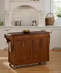 9200-1067G Medium Brown Kitchen Cart with Cherry Finish Top - Create-A-Cart