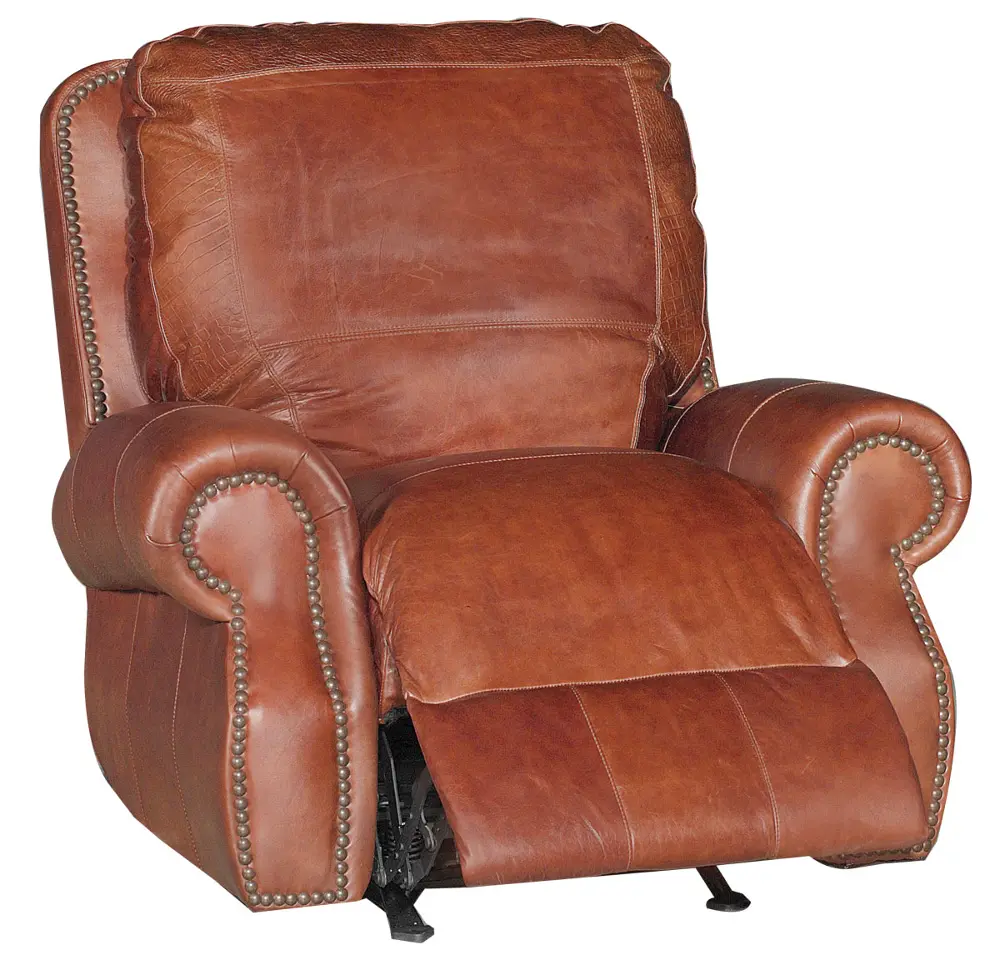44 Inch Brandy Leather Recliner-1