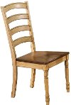 Light Brown Two Tone Ladder Back Dining Room Chair - Quails Run Collection