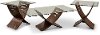 Espresso Brown and Glass 3 Piece Coffee Table Set