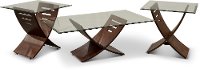 Espresso Brown and Glass 3 Piece Coffee Table Set