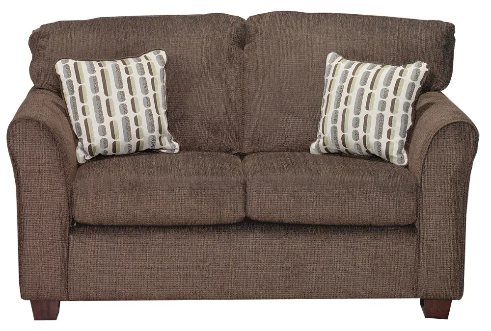 Casual Contemporary Brown Loveseat - Wall St.-1
